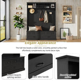 ON-TREND Elegant Wide Hall Tree with 5 Hooks, Versatile Entryway Lift Top Storage Bench with 2 N721P234409B