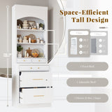 TOPMAX Modern 83.7inch High Kitchen Pantry, Freestanding Tall Kitchen N717P221575K