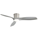 52 Inch Flush Mount Ceiling Fan with Dimmable Led Light 3 ABS Fan Blades Reversible DC Motor For W934P211139