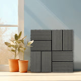 Wood Plastic Composite Deck Tiles Set of 20pcs, Composite Decking Resist Rust, Water, Weather, 66017214