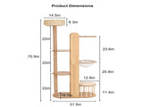 Multi-Level Wood Cat Tree Tower, 70.8" Tall Cat Activity Tree with Sisal Scratching Post, Space W3101P553723