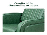 Green Pedicure Chair, PVC Upholstery with Iron Frame, Manual Recline, Equipped with Footrest & Foot 28129730