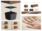 Coffee Brown Foldable Ottoman Storage Bench, Footstool with 660 lb Capacity 60293284
