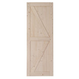 ZNTS 30 in. x 84 in. Unfinished Sliding Barn Door with 5.5FT Barn Door Hardware Kit & Handle ,K 00932362