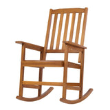 ZNTS Acacia Indoor Rocking Chair, Outdoor Solid Wood Patio Furniture New Style Light Brown 24467314