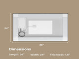 24x36" Black Tempered Mirror Dual LED Light Strips Front and Back LightingUnable ship on weekends, 74247662