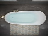 63" Acrylic Freestanding Bathtub, Stylish Deep Soaking Bathtub with Pop-up Drain & Integrated W1920P386220