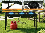 3 Burner Propane Stove 240000 BTU Portable Outdoor Propane Burner Stove Black Metal Frame Max 660 54241863