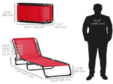 Wine Red Folding Chaise Lounge Pool Chair, 4-Position Reclining Back with Pillow & Breathable Mesh 52389150