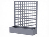 Gray 43" x 16" x 70" Galvanized Planter Box Raised Garden Bed with Trellis for Vines & Climbing 68219610