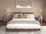 Floating Bed Frame Queen with Led Lights and Charging Station, Wood Queen Size Bed Frame with 65209522