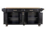 Natural Wood Top Kitchen Island with Storage 91207942