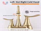 2-Handle 4-Inch Brushed Gold Bathroom Faucet, Bathroom Vanity Sink Faucets with Pop-up Drain and 64388747