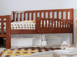 Twin Size Wood Platform Bed with Guardrails on Both Sides and Two Storage Drawers, Walnut N733P172696D