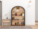 4-Tier Black Arched Bookshelf, 43" Tall Arched Bookcase with Storage Shelves W3123P333683