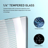 56" - 60" W x 76" H Frameless Soft-closing Single Sliding Shower Door, 1/4" Tempered Glass W1573P198749