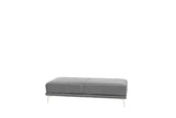 Modern Antique Gray Breathable Leatherette Large Ottoman Metal Legs 1pc Cocktail Ottoman Living Room B011P205225