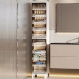Small Narrow Storage Cabinet with Doors and Shelves Slim Waterproof Bathroom Storage Organizers 01685887