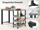 Courtyard Table with Tempered Glass Top Outdoor Bar Table 43.5" x 22" x 41" 77973843