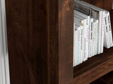 64 inch high Bookcase, No Assembly Required, Whiskey Finish B108P160197