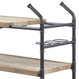 Oak and Sandy Black 2-Shelf Serving Cart B062P186435