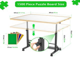 Wooden 1500 Piece Puzzle with Drawer, 35"*27.17" Adjustable Puzzle, 360&deg Tilting Puzzle W2641P306741