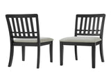 2-Piece Modern Scandinavian Chairs, Curved Wood Backrest with Gray Fabric Seat, Finish for 60226765