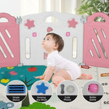 202 Panel Baby Playpen, Foldable Playard for Baby and Kids, Adjustable Shape Play Fence with Safety W2031P240703