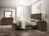 Maderne Traditional Wood Panel 5 pieces King Bed set with Dresser, Mirror, Nightstand and Chest T2574P204906