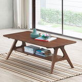 Arona Mid-Century Modern Wood Coffee Table with Shelf T2574P180521