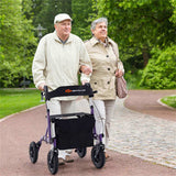 Outdoor Rolling Rollator Walker 9.5" All-Terrain Wheels, 6-Level Adjustable , Foldable, 22927300