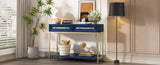 TREXM Entryway Table, Console Table with Two Drawers, Retro Hallway Table with Striking Geometric N715P227910M