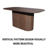 63 " MDF New Brown Style Dining Table and Regular Edge Table, 4-8 Person Dining Table, Vertical 56102959