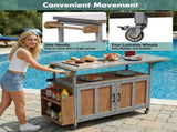 Foldable Outdoor Kitchen Island Patio Mobile Kitchen Cart Portable Outdoor Cooking Island with N719P380279Z