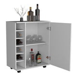 Wick Bar Cart with Integrated Wine Storage, Spacious Cabinet and Smooth Rollers B200P188880