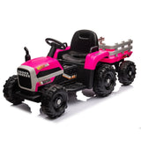 ZNTS Ride on Tractor with Trailer,24V Battery Powered Electric Tractor Toy, 200w*2motor W1578P193902