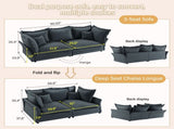 90.55" Modern Comfy Upholstered Sofa Cloud Couch, Deep Seat Couches with Multiple Large Soft W1885P246363