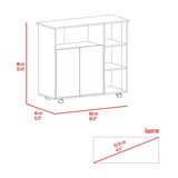 Serbia Kitchen Island, One Cabinet, Four Open Shelves B128P148973