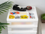 9-Drawer Narrow Plastic Storage Drawer Cart with Organizer Top, White 58470701
