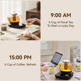 Compact Tea Maker Electric Glass KettleDual Methods of Steaming and Brewing with Temperature and 83847908