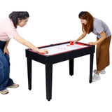 ZNTS 5-in-1 Multi-Game Table - Billiards, Push Hockey, Foosball, Ping Pong, and Basketball black/red W465P164155