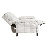 Push Back Reclining Chair Transitional Style Off-White Self-Reclining Motion Chair 1pc Cushion Seat B011P359598