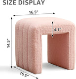 Modern Teddy Velvet Ottoman Footrest, Vanity Stool, and Shoe Bench for Makeup Room, Living Room, 76746552