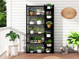 Black 6-Tier Bookshelf Wooden Bookcase 52882439