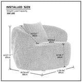 360&deg Swivel Mid Century Modern Curved Sofa, 1-Seat Cloud couch Boucle sofa Fabric Couch for Living W87691483
