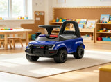 Blue Police Truck Kids Sliding Car Push Ride On with Working PA System, Horn, Under-Seat Storage 66418563