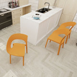 Summer - Tropical Orange Polypropylene Single-Side Chair- One-Piece Design for Indoor & Outdoor W3450P322882