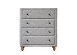 Grey 4-Drawer Upholstered Chest B062P209026