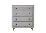 ZNTS Grey 4-Drawer Upholstered Chest B062P209026