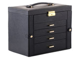 Synthetic Leather Huge Jewelry Box Mirrored Watch Organizer Necklace Ring Earring Storage Lockable 27866558